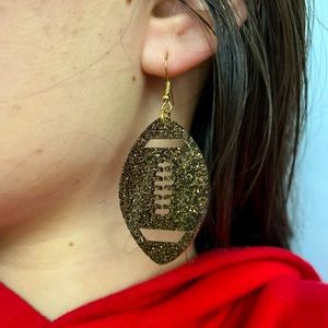 Handmade football earrings